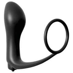 Analfantasy - anale vinger vibrator met penisring - zwart