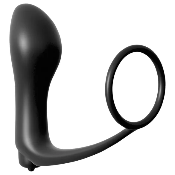 Analfantasy - anale vinger vibrator met penisring - zwart