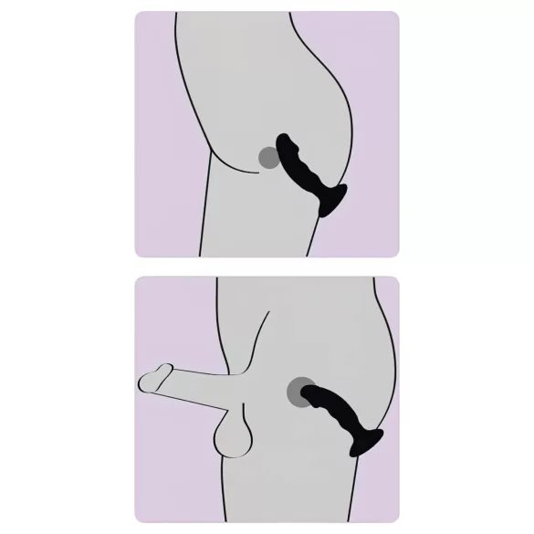 Black Velvets - oplaadbare anaal vibrator met penisvorm - zwart
