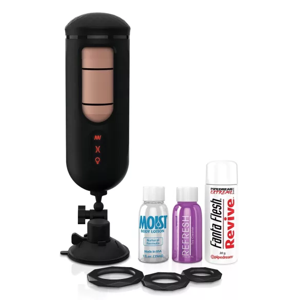 PDX Elite Mega Milker - vibrerende, penis-melkende kunstvagina (zwart)