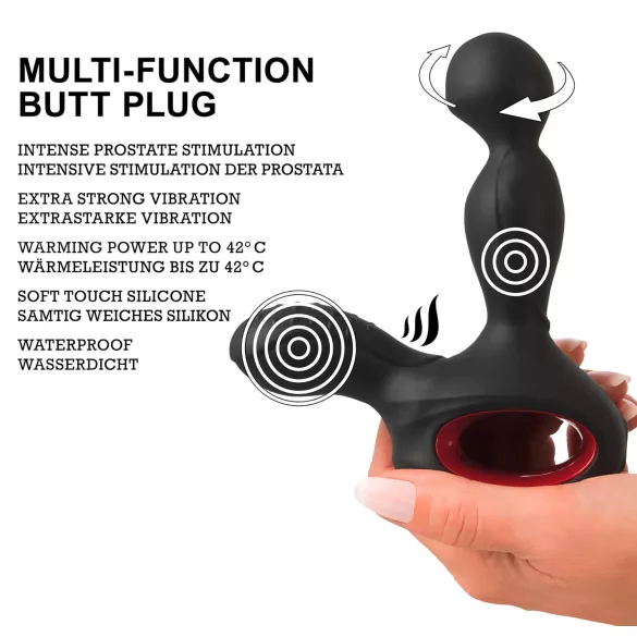You2Toys - prostaat vibrator - roterend en verwarmend - zwart