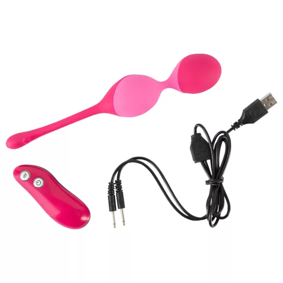 SMILE Love Balls - draagbaar vibrerend eitje met afstandsbediening - 82 g (roze)