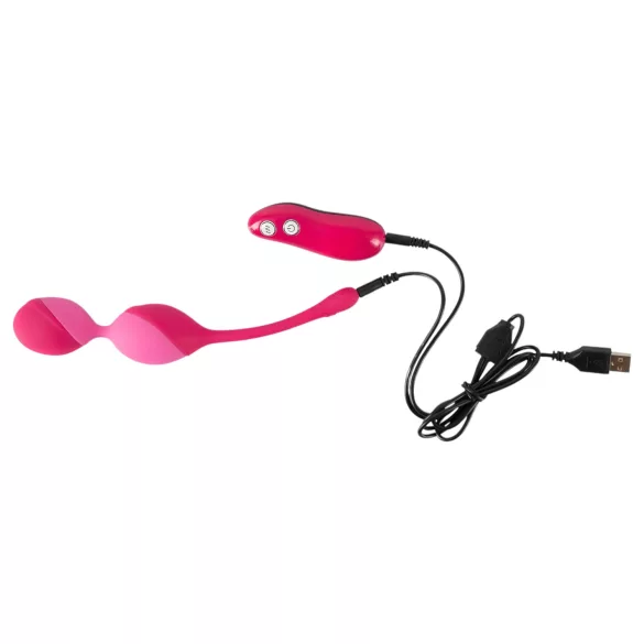 SMILE Love Balls - draagbaar vibrerend eitje met afstandsbediening - 82 g (roze)