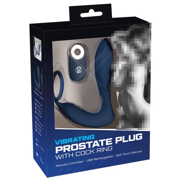 You2Toys Prostaat Plug - anale vibrator met penisring (blauw)