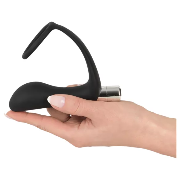 Black Velvets - anaal vibrator met penisring - zwart
