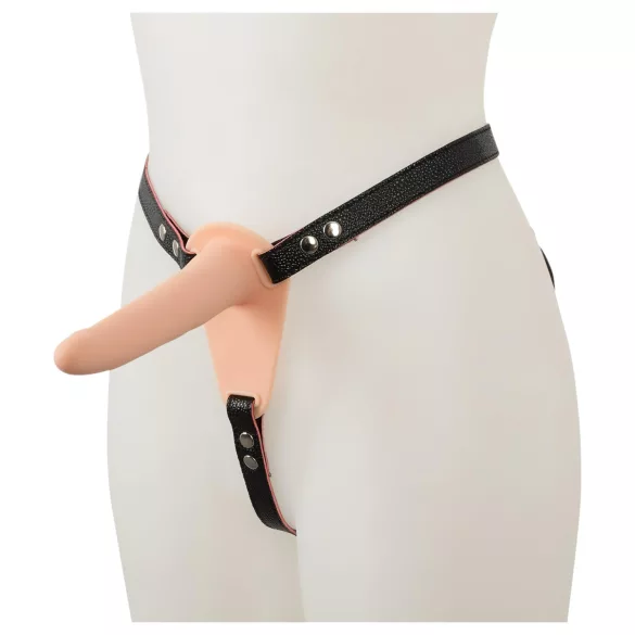 You2Toys - Strap-on dildo vibrator - oplaadbaar - huidkleurig