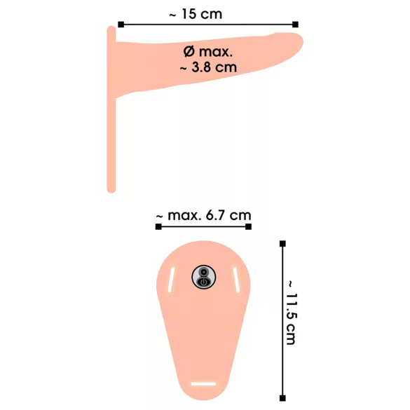 You2Toys - Strap-on dildo vibrator - oplaadbaar - huidkleurig