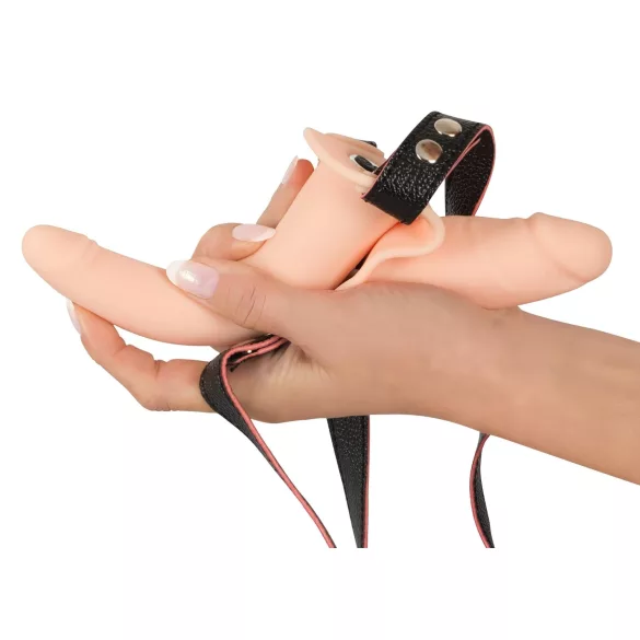 You2Toys - strap-on dubbele vibrator - siliconen - huidkleurig