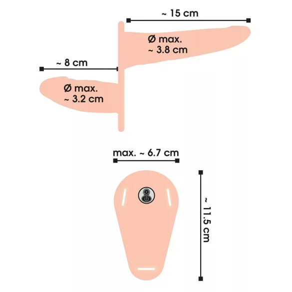 You2Toys - strap-on dubbele vibrator - siliconen - huidkleurig