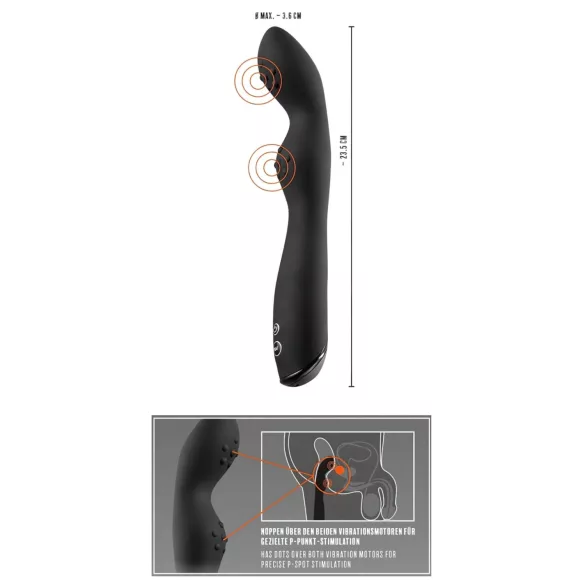Rebel P-Spot - Prostaat vibrator met 2 motoren - siliconen zwart
