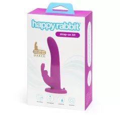 Happyrabbit - strap-on vibrator met konijnenoor - paars