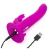 Happyrabbit - strap-on vibrator met konijnenoor - paars