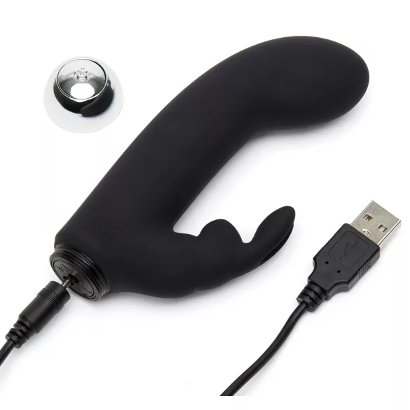 Fifty Shades of Grey Greedy Girl - rabbit vibrator - zwart