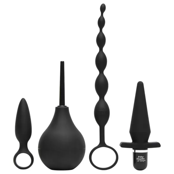 Fifty Shades of Grey - 4-delige anale set - siliconen - zwart