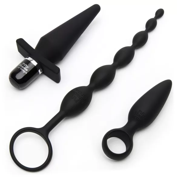 Fifty Shades of Grey - 4-delige anale set - siliconen - zwart