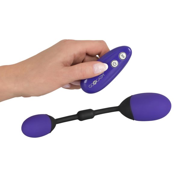 GoGasm - Vibrerend duo-ei voor vagina en anus - silicone - paars/zwart