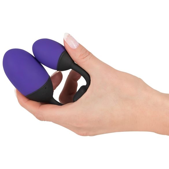 GoGasm - Vibrerend duo-ei voor vagina en anus - silicone - paars/zwart