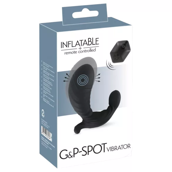 You2Toys - opblaasbare vibrator met afstandsbediening - zwart