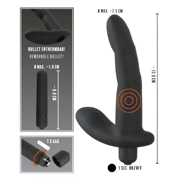 Rebel Naughty Finger - prostaat vibrator - zwart