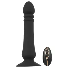   Black Velvets - anale vibrator met stootfunctie - oplaadbaar - zwart