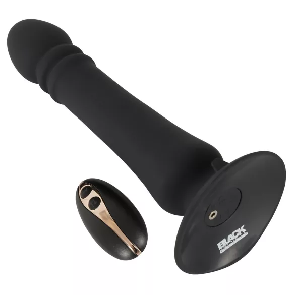 Black Velvets - oplaadbare, stotende anale vibrator (zwart)
