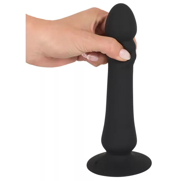 Black Velvets - oplaadbare, stotende anale vibrator (zwart)