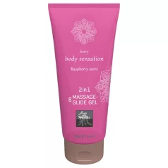 Shiatsu - 2in1 massage glijmiddel - frambozengeur - 200ml