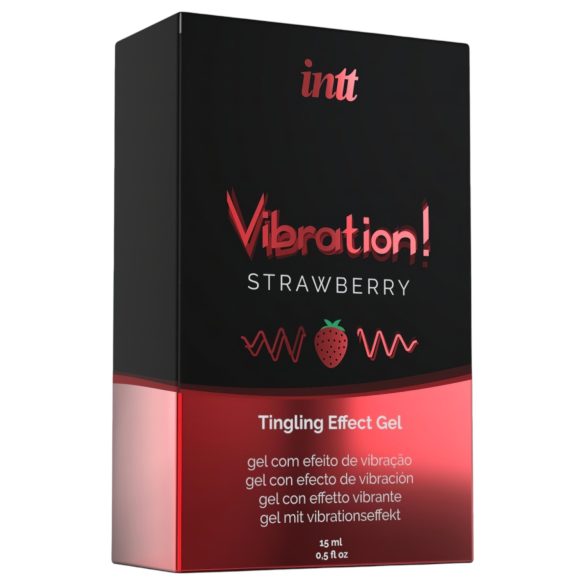 Intt Vibratie! - vloeibare vibrator - aardbei (15ml)