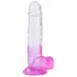 Sunfo - dildo met zuignap en balls - 22cm - transparant paars