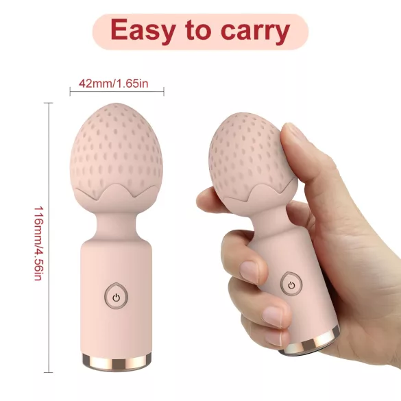 Sunfo Strawberry - mini vibrator - waterdicht massager - roze