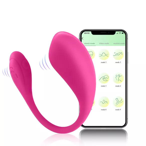 Sunfo - draagbaar app-gestuurd vibrerend eitje (roze)