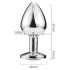 Sunfo - metalen buttplug met roze steen - zilver