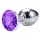 Sunfo - metalen buttplug - paarse steen - zilver