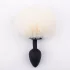 Sunfo - buttplug met konijnenstaart - zwart/wit