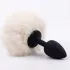 Sunfo - buttplug met konijnenstaart - zwart/wit