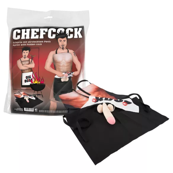 CHEFCOCK - schort - grappig mannenlichaam - uniseks