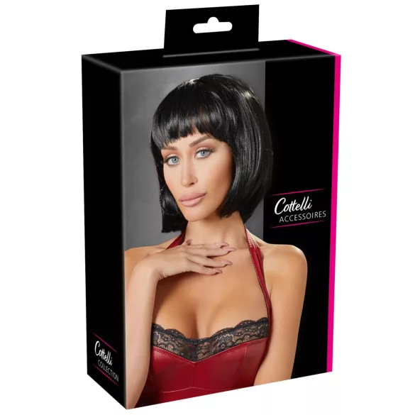 Cottelli - pruik voor domina - zwart