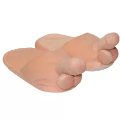 Pluche pantoffel - penisvorm - beige