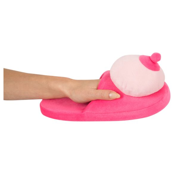Roze pluche slippers - borstvormig