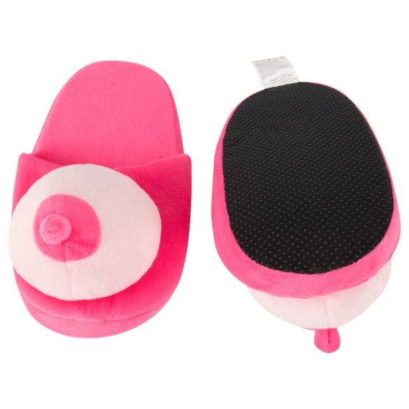 Roze pluche slippers - borstvormig