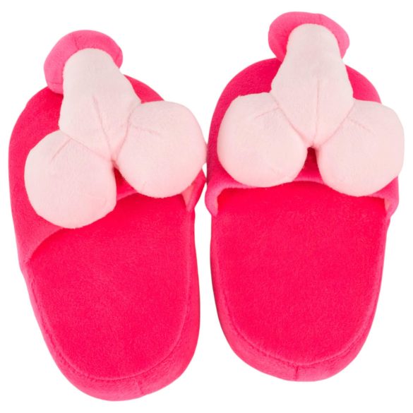 Pluche penis pantoffels - roze
