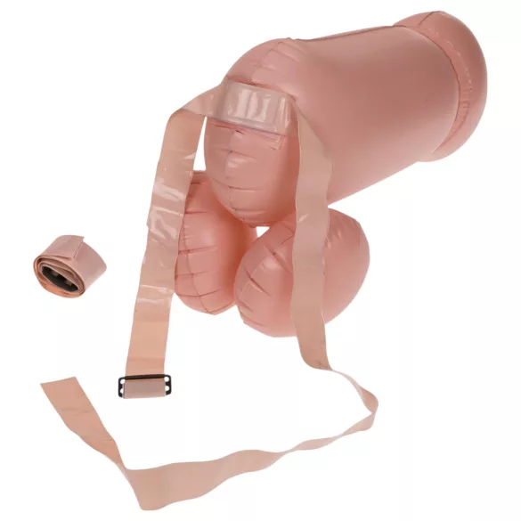 Cock Fighting - opblaasbare strap-on dildo - huidkleur