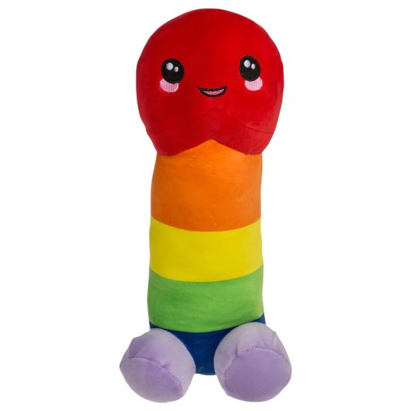 Pluche piemel - 30 cm (regenboog)