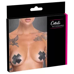 Cottelli - tepelstickers met strass steentjes - zwart
