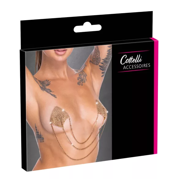 Cottelli - tepelstickers met ketting - goud