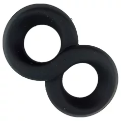   Pulselock Taur - dubbele penis- en ballenring (zwart) - 20 mm