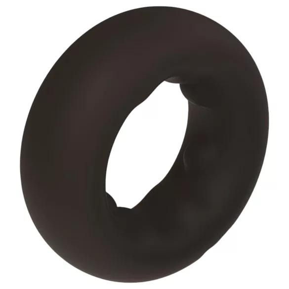 Pulselock Cocktura - gestippelde siliconen penisring (zwart) - 27 mm