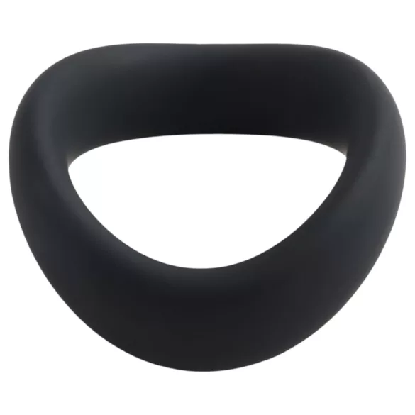 Pulselock Cocktura - gedraaide siliconen penisring (zwart) - 50 mm