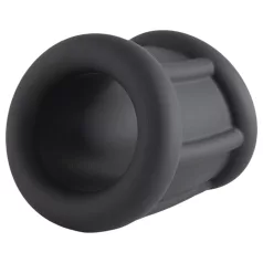   Pulselock Cocktura - geribbelde siliconen penisring (zwart) - 30 mm