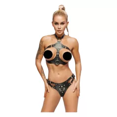 ZADO - leren set met strap-on slipje (zwart)